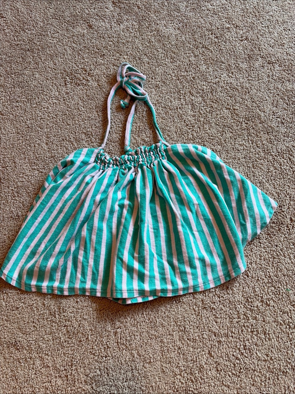 Free People We The Free Striped Halter Green/Pink Top - Sz XS